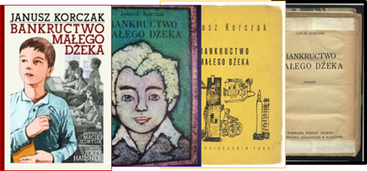 „Bankructwo małego Dżeka” - Janusz Korczak - Okładki różnych wydań książki